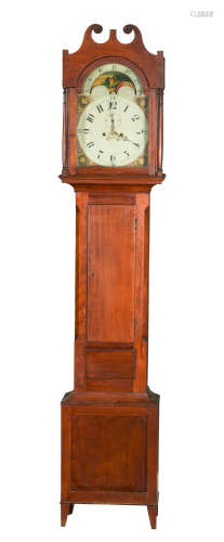 A Federal mahogany tall case clock of Virginia significance,...