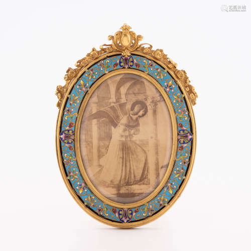 A Napoleon III champleve enamel and gilt-metal frame Tahan, ...