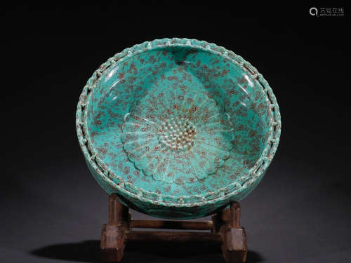 Furnace Jun Glazed Lotus Plate