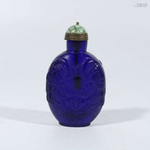 Blue glazed snuff bottle