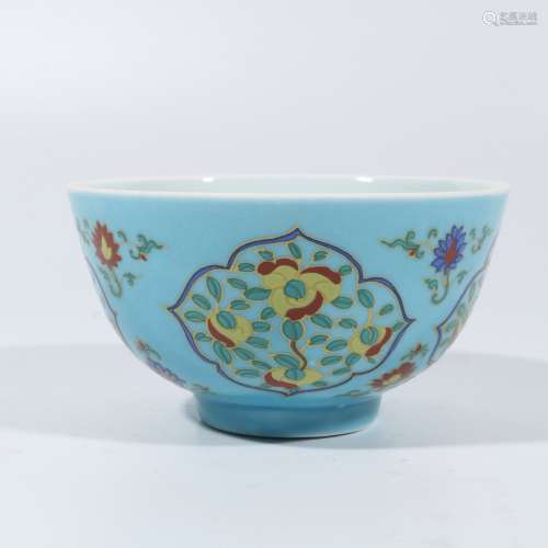 Sky blue glaze pastel consecrated flower cup