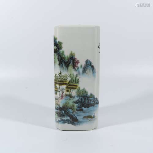 Pastel Landscape Square Pen Holder