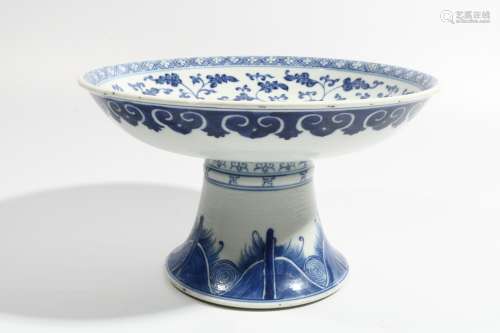 Blue and white lotus stem cup