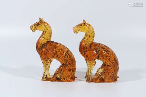 pair of crystal horses