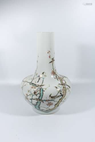 White Glazed Magpie Deng Mei Vase