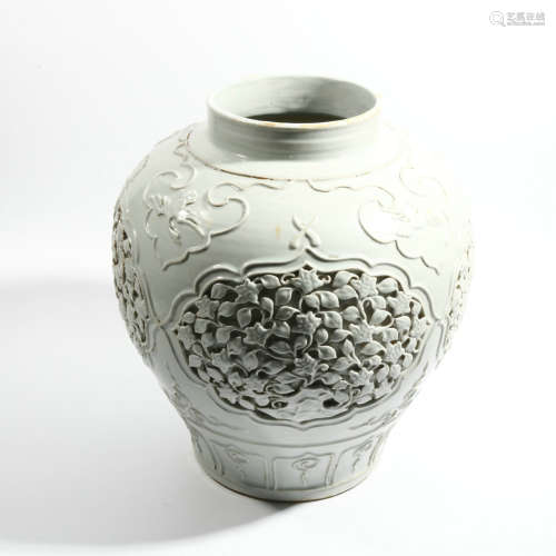 Celadon Carved Jar