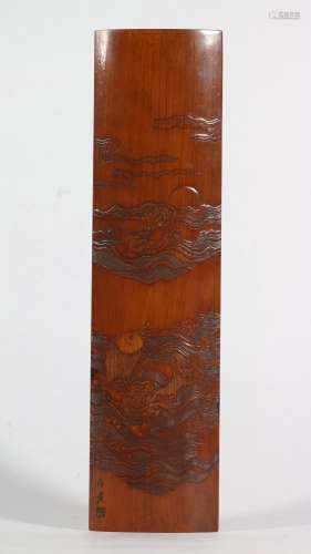 Bamboo Carp Leaping Over Dragon Gate Arm Rest