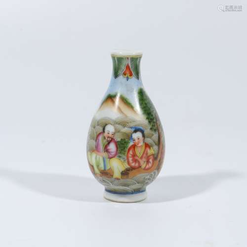 Pastel figure snuff bottle