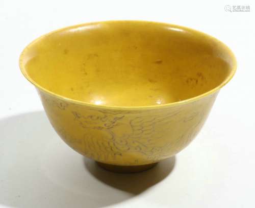 yellow glazed bowl