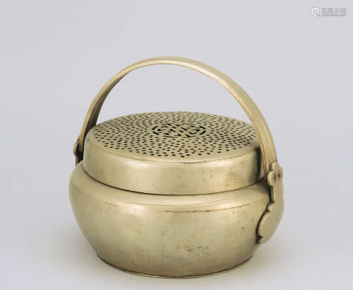 銅壽紋暖手壺