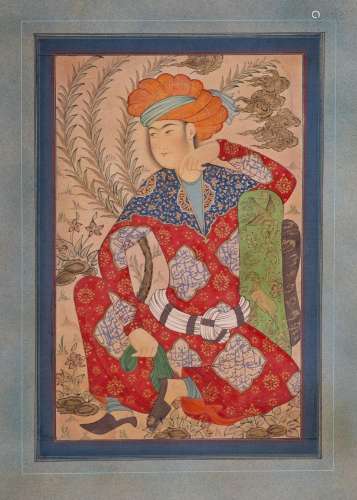A PAINTING OF A YOUNG SEATED PRINCE, SAFAVID ISFAHAN SCHOOL ...