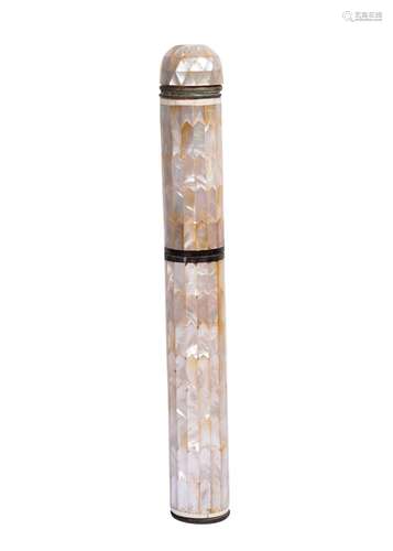 AN OTTOMAN MOTHER OF PEARL PEN CASE, QUBUR, 19TH CENTURY