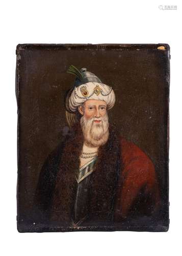 A PAINTING OF AN NOBLE MAN, OTTOMAN 19TH CENTURY, OIL ON CAN...