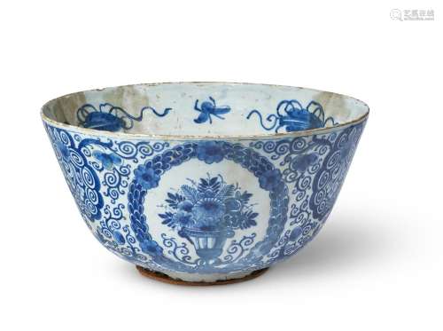 A BRISTOL DELFT BLUE AND WHITE DATED COMMEMORATIVE PUNCH BOW...
