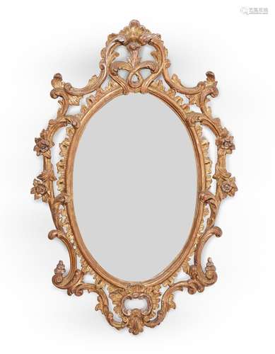 A PAIR OF CARVED GILTWOOD MIRRORS IN GEORGE III STYLE, 19TH ...