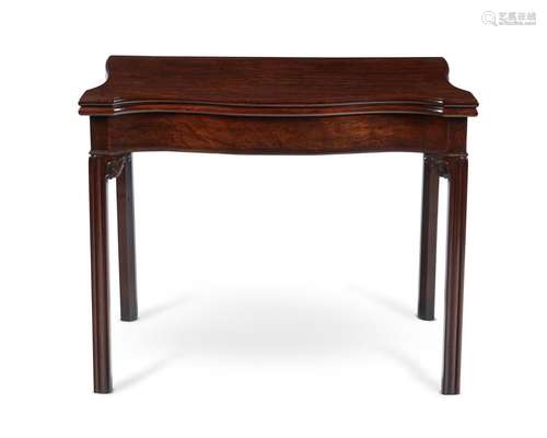 A GEORGE III MAHOGANY CARD TABLE, CIRCA 1780