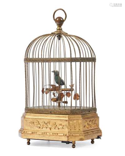 A BIRDCAGE AUTOMATON, LATE 19TH CENTURY