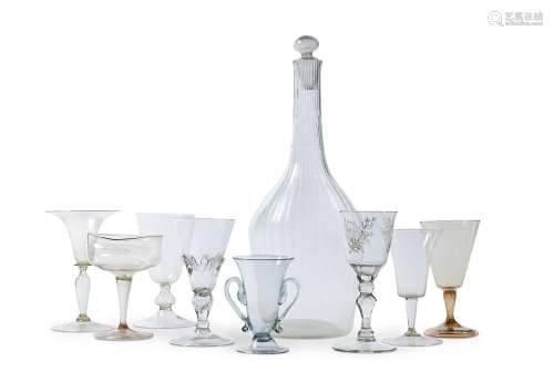 A SELECTION OF CONTINENTAL DRINKING GLASS, MOSTLY 18TH &...