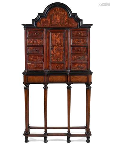 AN ITALIAN WALNUT AND MARQUETRY CABINET, LATE 17TH CENTURY