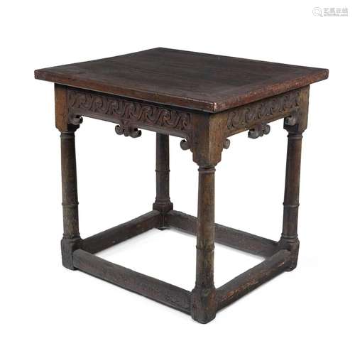 AN OAK SIDE TABLE, FIRST HALF 17TH CENTURY