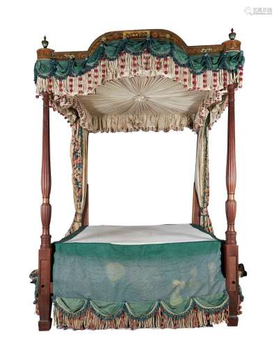 A MAHOGANY FOUR POSTER IN THE MANNER OF GEORGE HEPPLEWHITE, ...