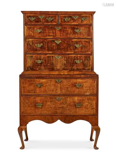 A WALNUT CHEST ON STANDMID, 18TH CENTURY AND LATER