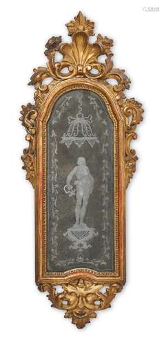 A VENETIAN GILTWOOD MIRROR, 19TH CENTURY