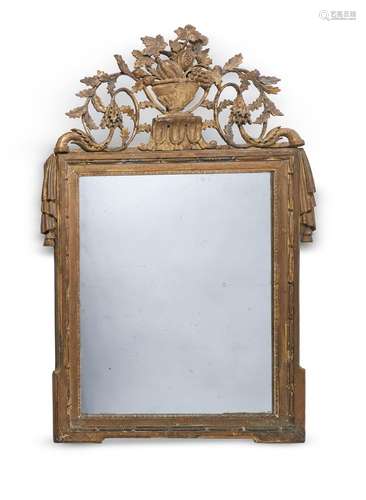 A NORTH ITALIAN GILTWOOD AND COMPOSITION WALL MIRROR, EARLY ...