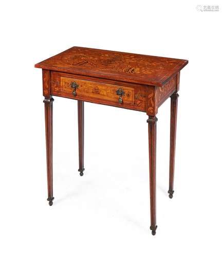 A DUTCH MARQUETRY SIDE TABLE, LATE 18TH CENTURY