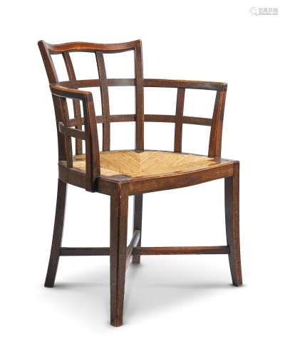 A STAINED ELM ARMCHAIRBY HEALS, EARLY 20TH CENTURY