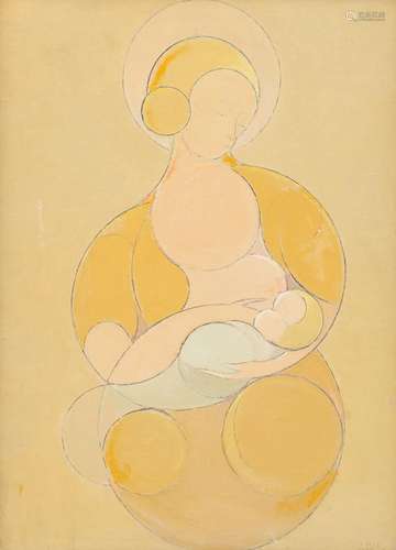 Felix De Boeck (1898-1995), Motherhood, oil on panel, 1930, ...