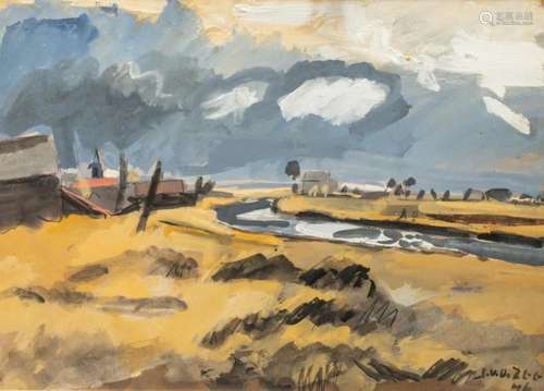 Jan van der Zee (1898-1988), marine, 1946, ink, watercolour,...