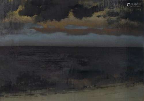 Floris Jespers (1889-1965), marinescape, 1930s, églomisé, 50...