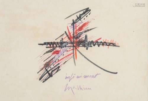 Georges Mathieu (1921-2012),  Infiniment , felt pen on paper...