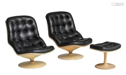 A pair of vintage Shelby lounge chairs by Georges Van Rijk f...