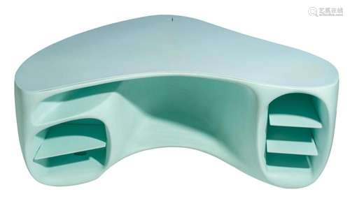 A light blue polyurethane BaObab desk by Philippe Starck for...