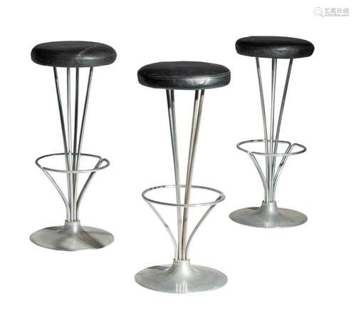 A set of three barstools by Piet Hein for Fritz Hansen, ca. ...