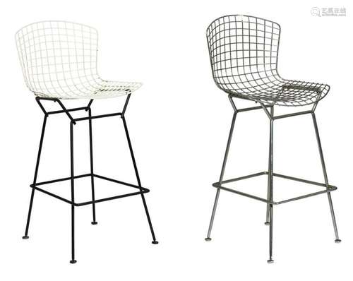 Two Bertoia barstools, designed by Harry Bertoia for Knoll I...