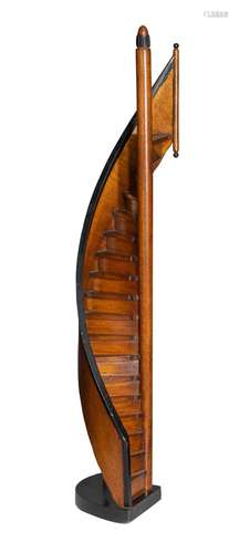 An early 20thC French  Compagnonnage  miniature spiral stair...