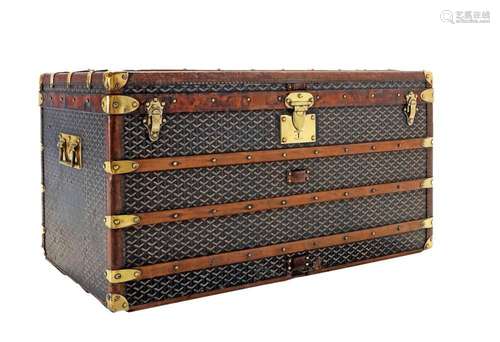 A vintage Goyard travelling trunk, the 1930s, H 55 - W 100 -...