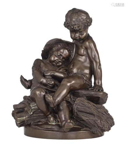 Jean-Marie Pigalle (1792-1857), putti resting after the harv...