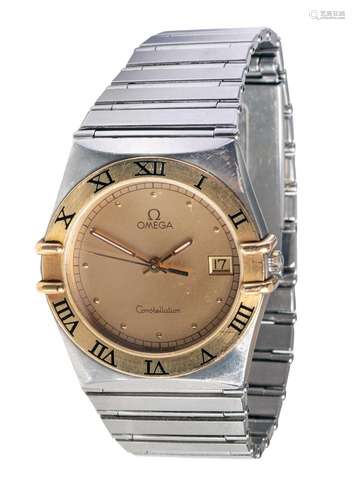 An Omega Constellation type wristwatch, case steel mounted w...