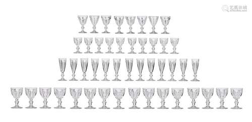 A Baccarat model  Harcourt 1841  glasses set, 47 pieces in t...