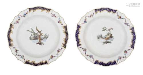 A pair of Hague-decorated Tournai porcelain circular dishes,...