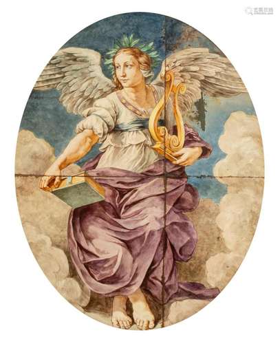 An exceptional Renaissance Revival 4-tile panel by Jules Loe...