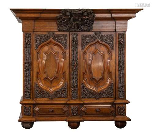 An imposing German walnut veneered  Danziger Schapp , second...