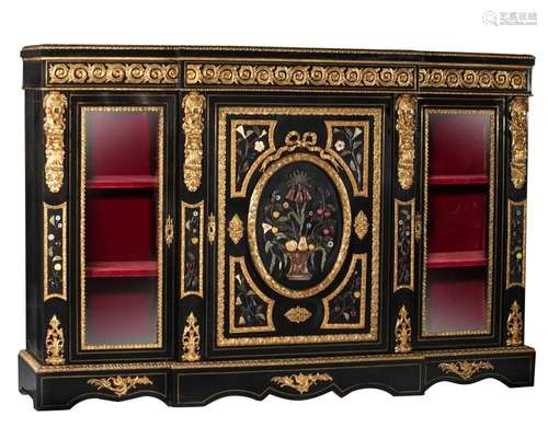 An impressive Neoclassical Napoleon III cabinet, decorated w...