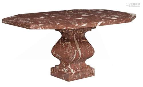 A large Rouge Royal marble centre table, H 78 - W 175 - D 10...