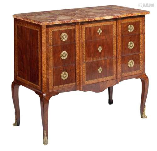 A French Transition style commode, with gilt bronze mounts a...