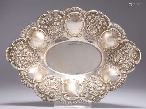 AN EDWARDIAN SILVER BON-BON DISH